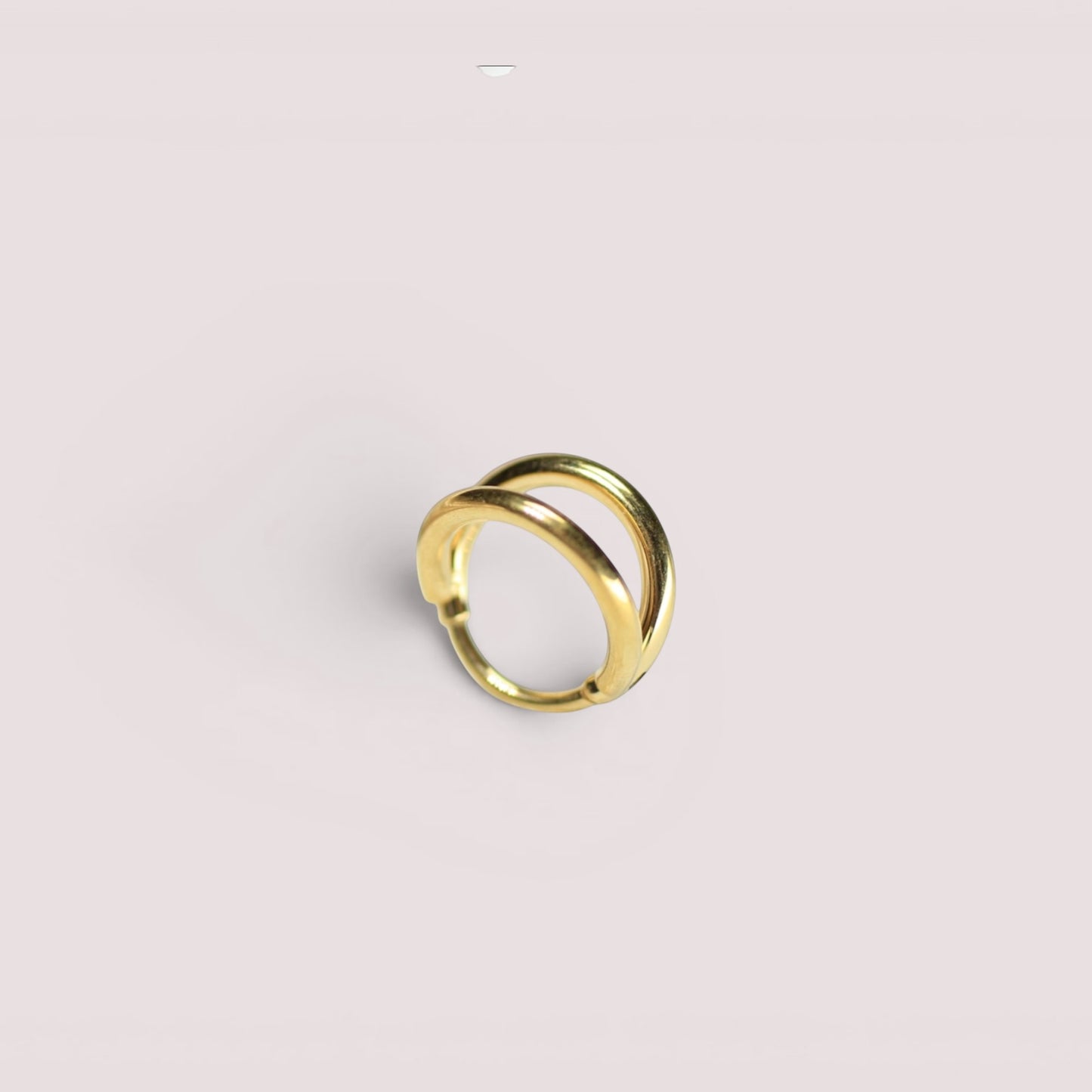 MKBodyJewelry 20g gold double line titanium nose clicker ring with a minimalist snug fit design.