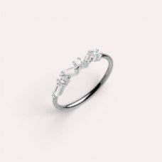 MKBodyJewelry 20g surgical steel bendable nose hoop with a pink baguette gem zig zag design for nose or ear piercing.